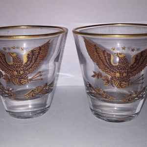 American Eagle Embossed Gilded Shot Glasses